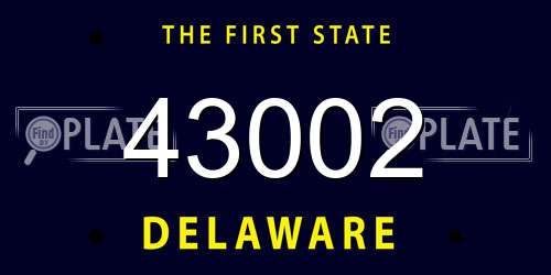 43002 Delaware License Plate