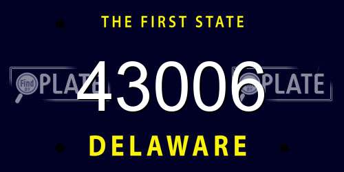 43006 Delaware License Plate