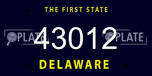 43012 Delaware License Plate