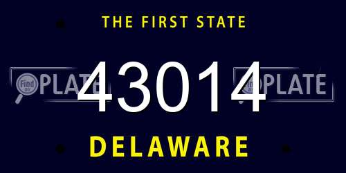 43014 Delaware License Plate