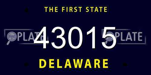 43015 Delaware License Plate