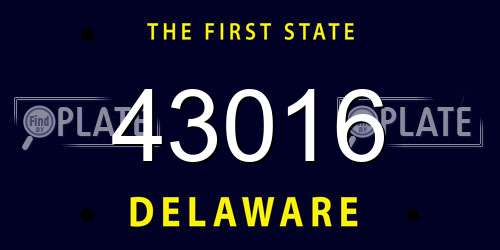 43016 Delaware License Plate