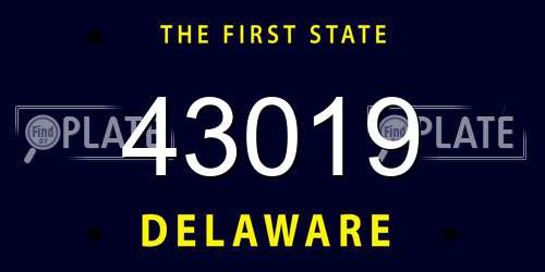 43019 Delaware License Plate