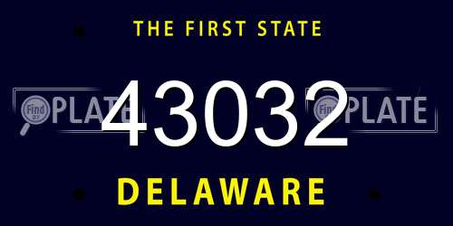 43032 Delaware License Plate