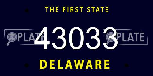 43033 Delaware License Plate
