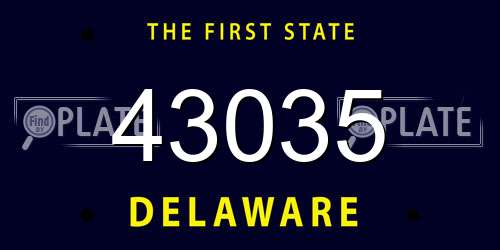 43035 Delaware License Plate