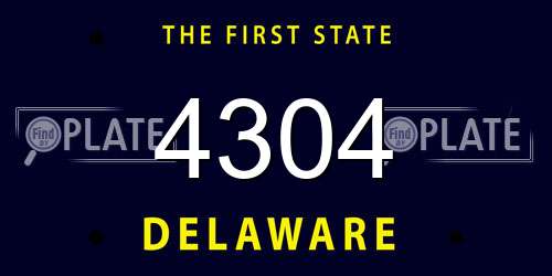 4304 Delaware License Plate