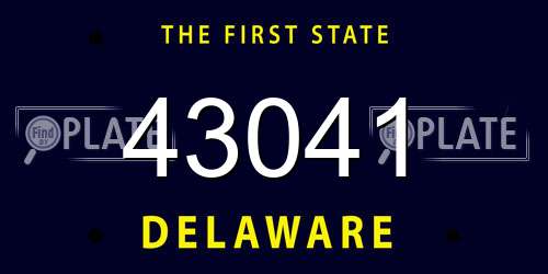 43041 Delaware License Plate