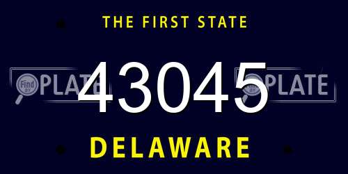 43045 Delaware License Plate