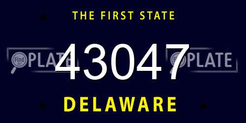 43047 Delaware License Plate
