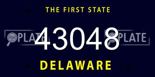43048 Delaware License Plate