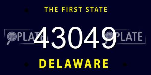 43049 Delaware License Plate