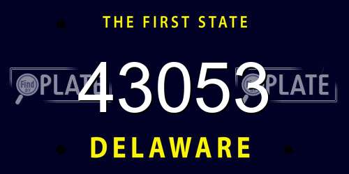 43053 Delaware License Plate