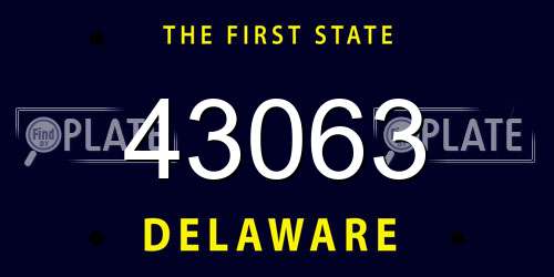 43063 Delaware License Plate