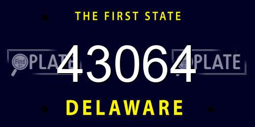 43064 Delaware License Plate