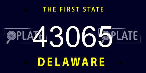 43065 Delaware License Plate