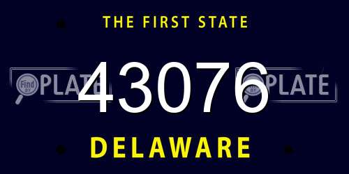 43076 Delaware License Plate