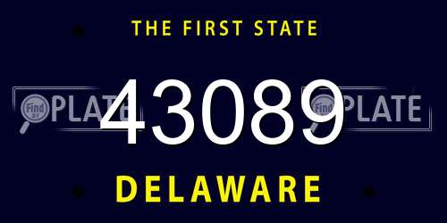 43089 Delaware License Plate