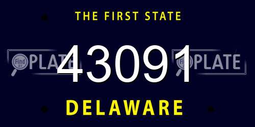 43091 Delaware License Plate