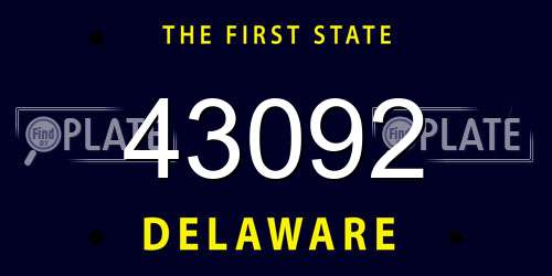 43092 Delaware License Plate