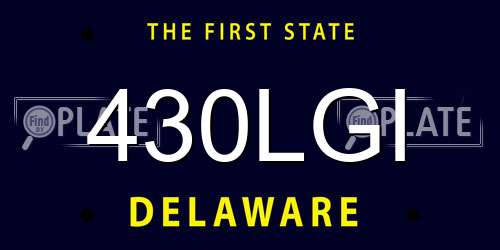 430LGI Delaware License Plate