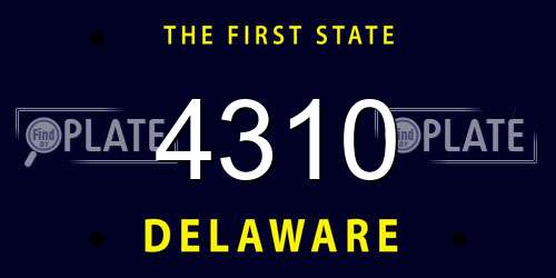 4310 Delaware License Plate