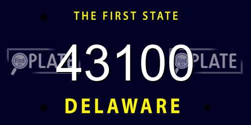 43100 Delaware License Plate