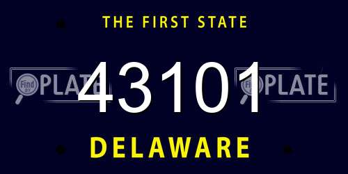 43101 Delaware License Plate