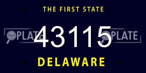 43115 Delaware License Plate