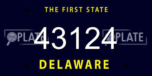 43124 Delaware License Plate