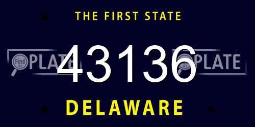 43136 Delaware License Plate