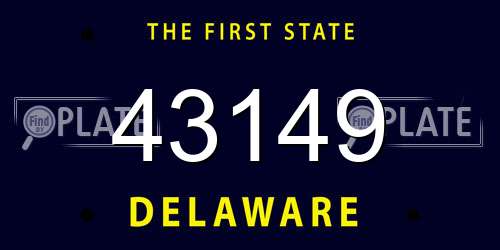 43149 Delaware License Plate