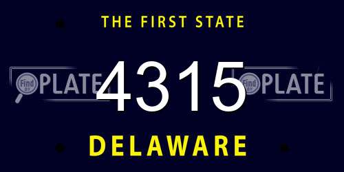 4315 Delaware License Plate