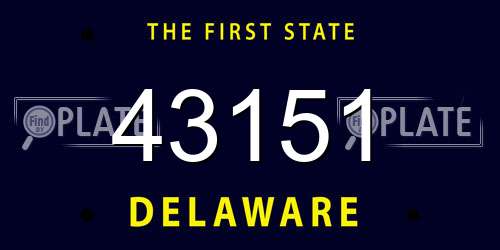 43151 Delaware License Plate