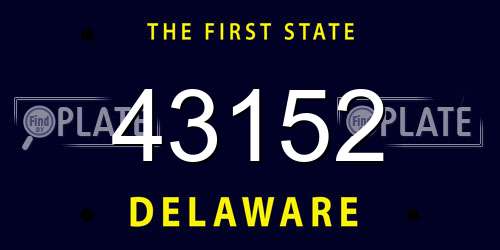 43152 Delaware License Plate