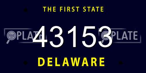 43153 Delaware License Plate