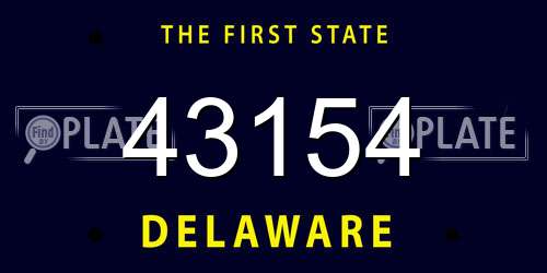 43154 Delaware License Plate