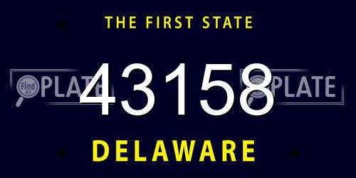 43158 Delaware License Plate
