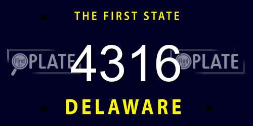 4316 Delaware License Plate