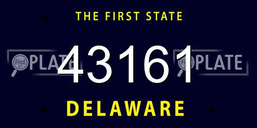 43161 Delaware License Plate