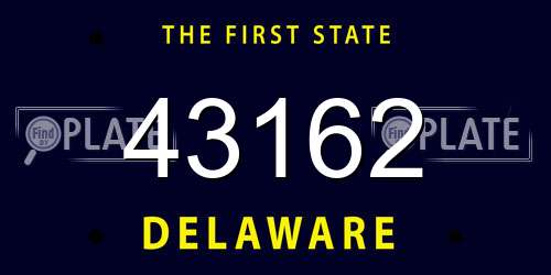 43162 Delaware License Plate