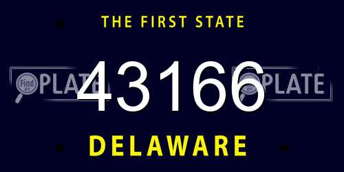 43166 Delaware License Plate