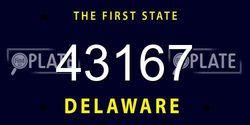 43167 Delaware License Plate