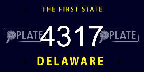 4317 Delaware License Plate