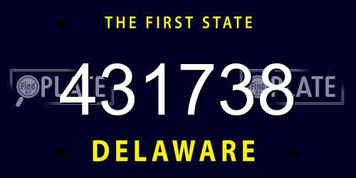 431738 Delaware License Plate