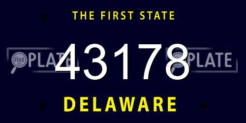 43178 Delaware License Plate
