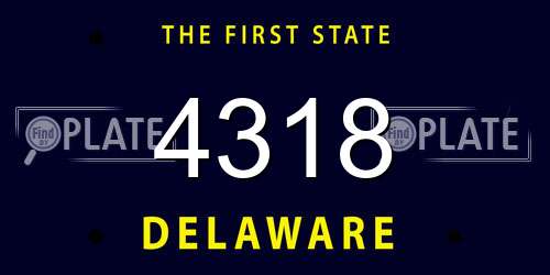 4318 Delaware License Plate