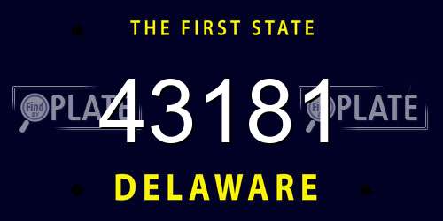 43181 Delaware License Plate