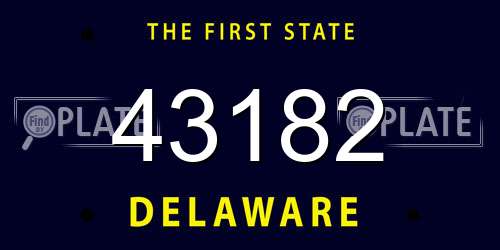 43182 Delaware License Plate