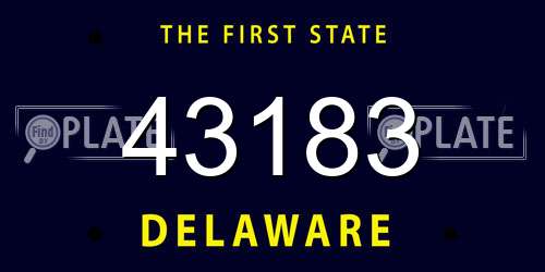 43183 Delaware License Plate